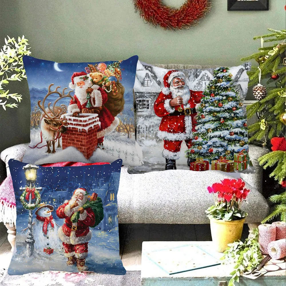 45cm Merry Christmas Cushion Cover Pillowcases; Many Styles