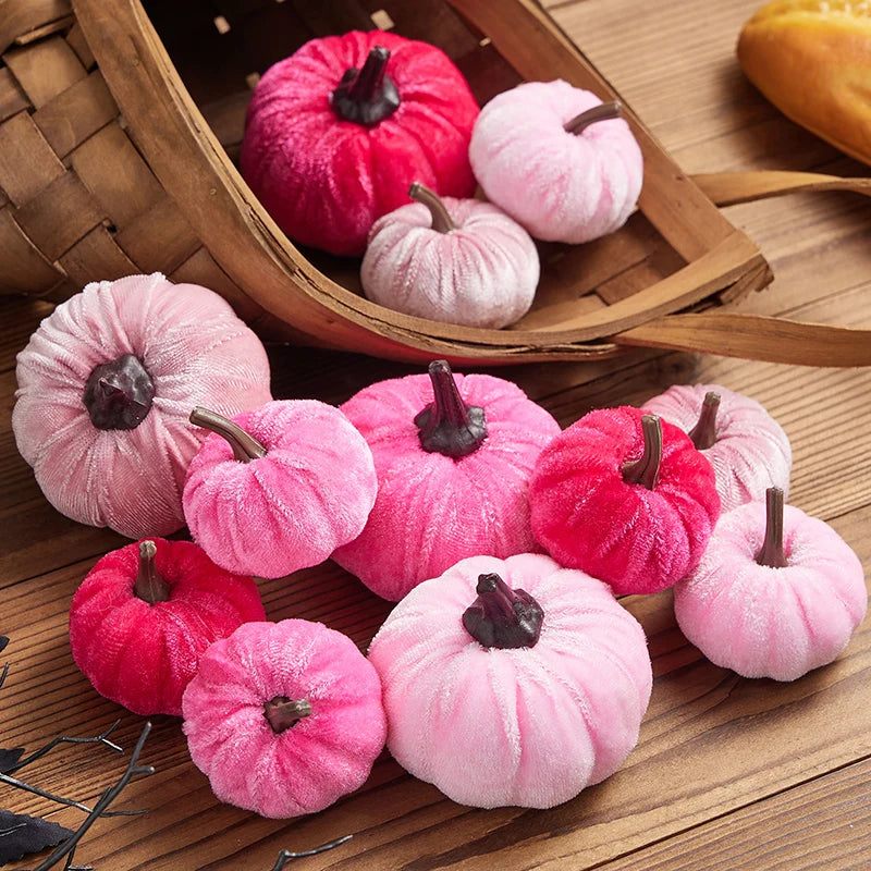 Halloween Artificial Velvet Pumpkins