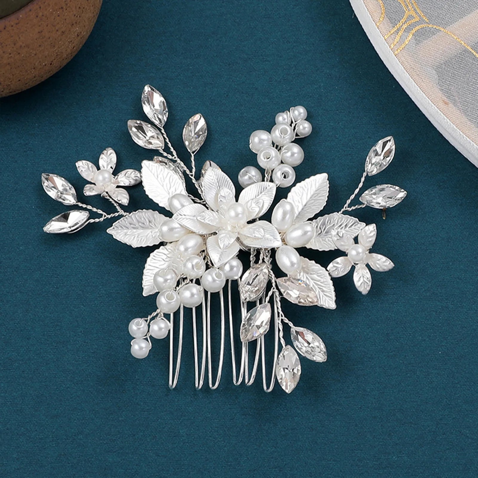 Bridal Crystal Pearl Hair Comb