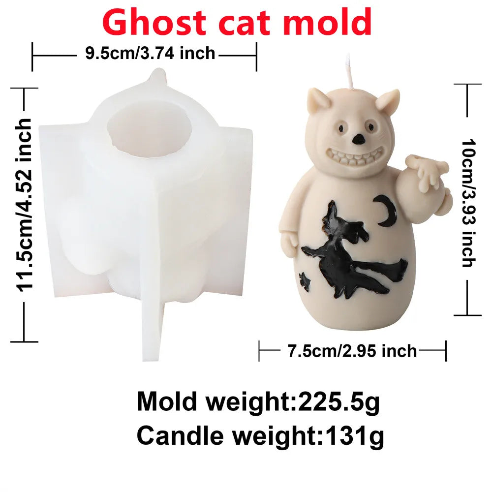 Pumpkin Series Silicone Candle Molds (Pumpkin, Skull, Gypsum)