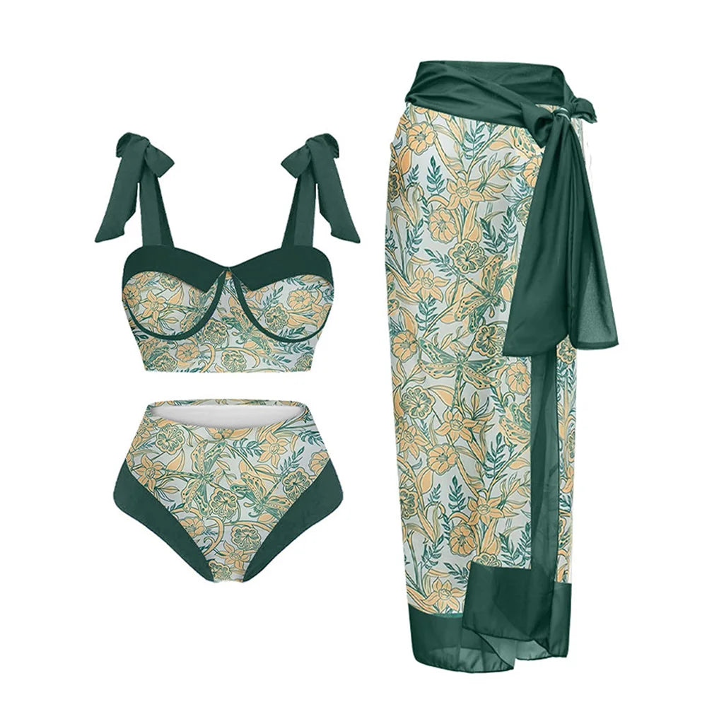 Bikini Set Swimsuit With Cover Up