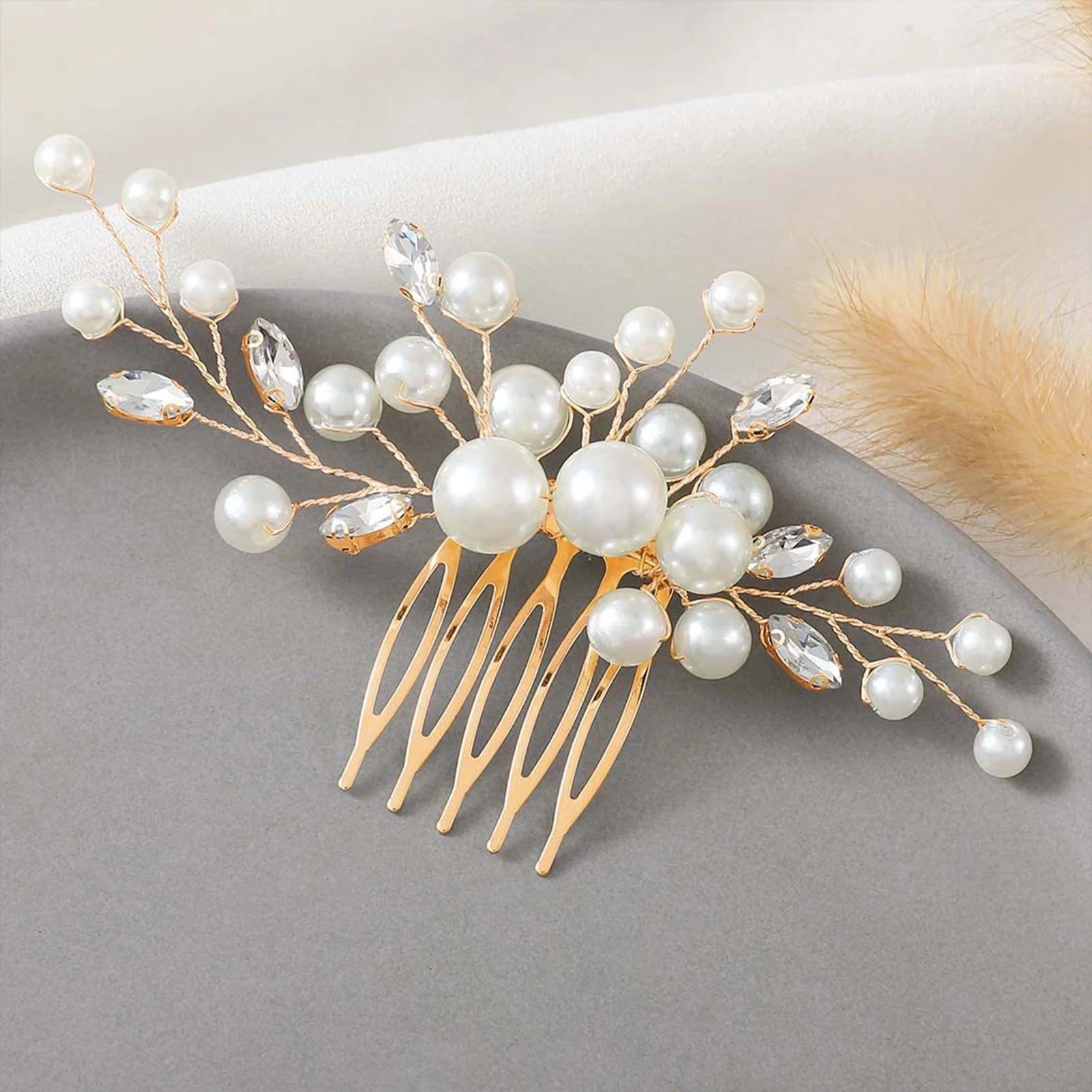 Bridal Crystal Pearl Hair Comb