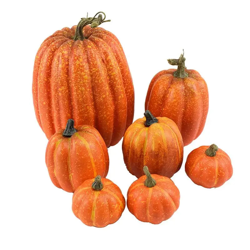 Artificial Pumpkin for Halloween or Thanksgiving (Set of 7)