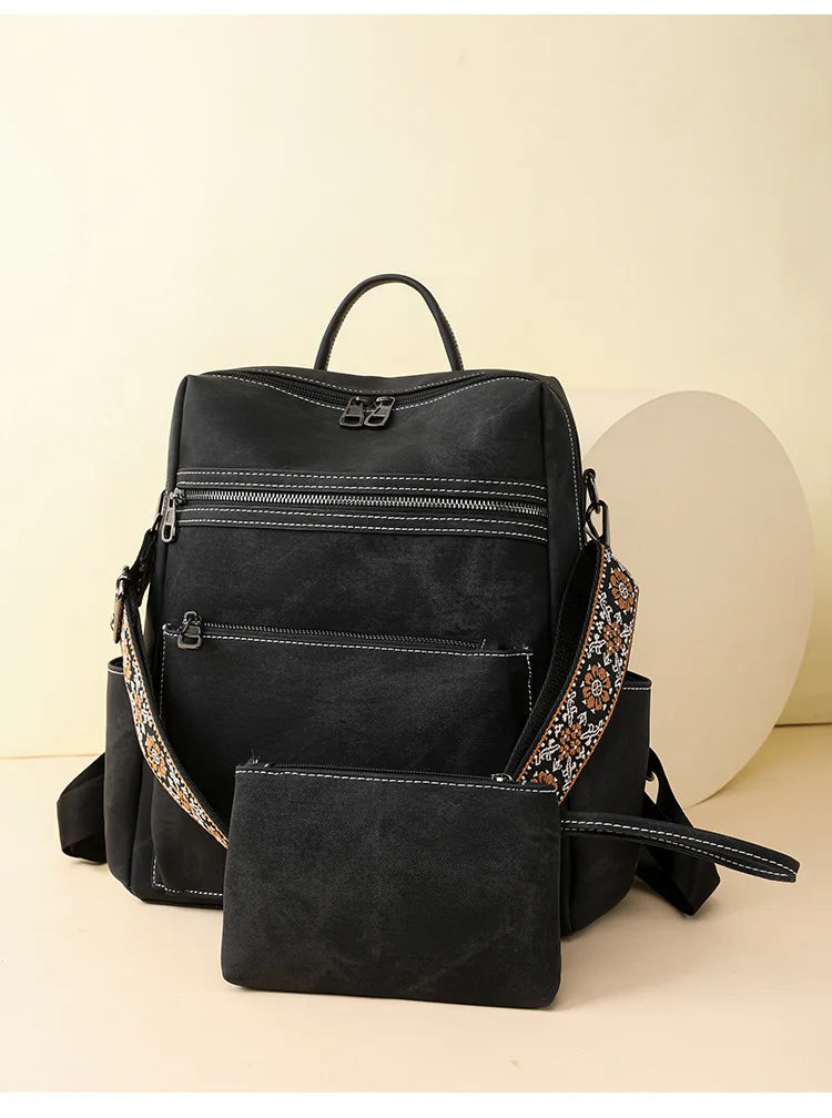 Women's Retro Large Capacity Travel Backpack