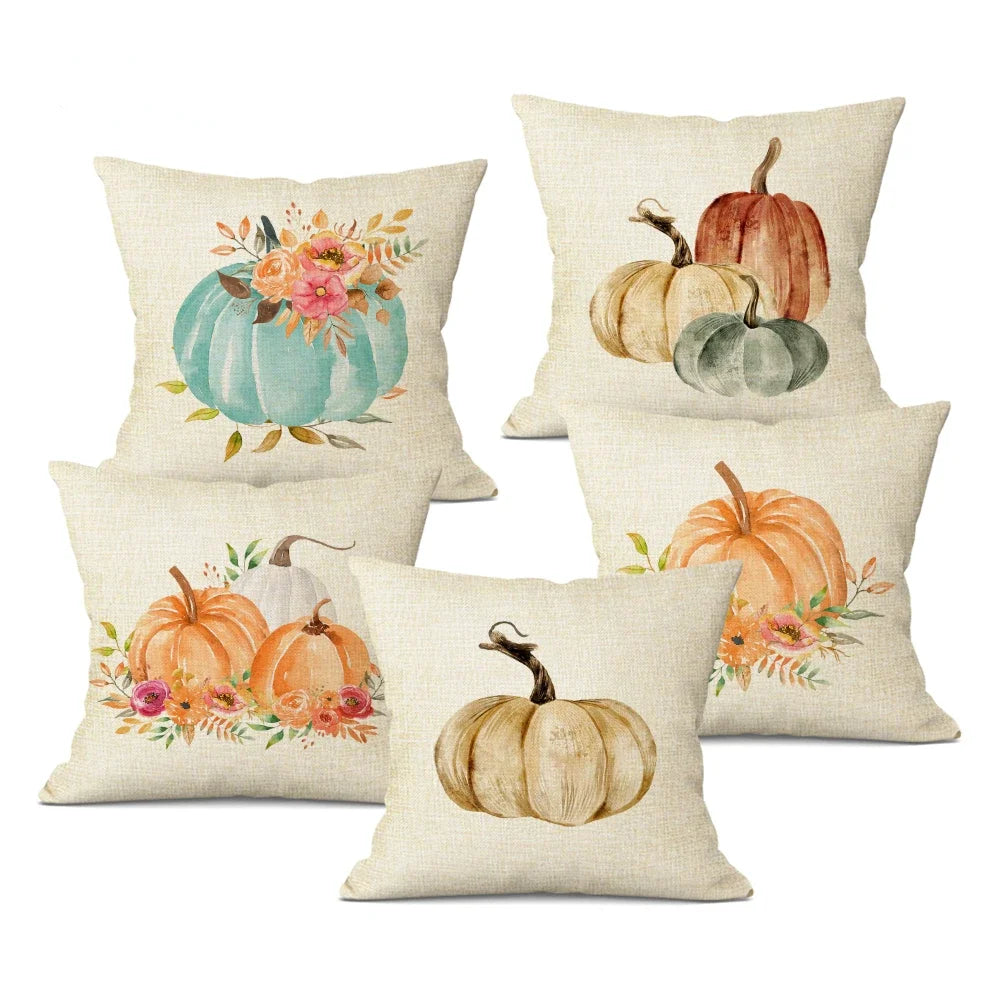 Linen Pumpkin Decorative Pillowcases