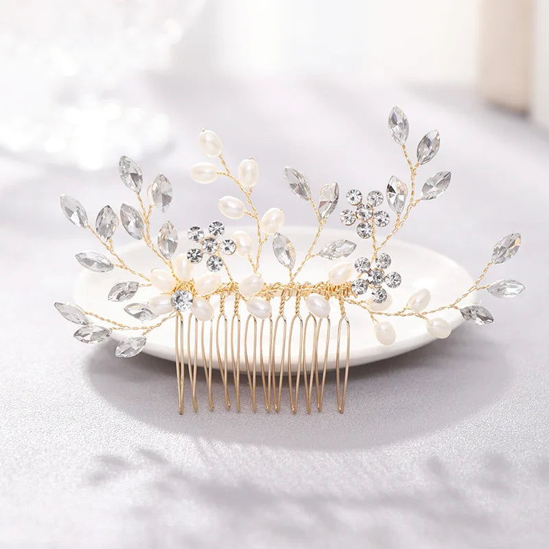 Bridal Crystal Pearl Hair Comb