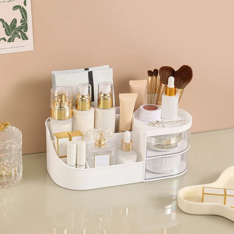 Desktop Makeup Storage Box With Mirror with Touch Light