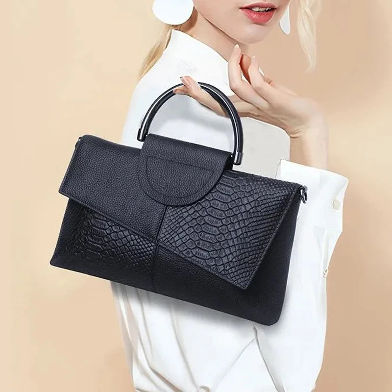 Soft Luxury Leather Handbag; Crossbody or Clutch