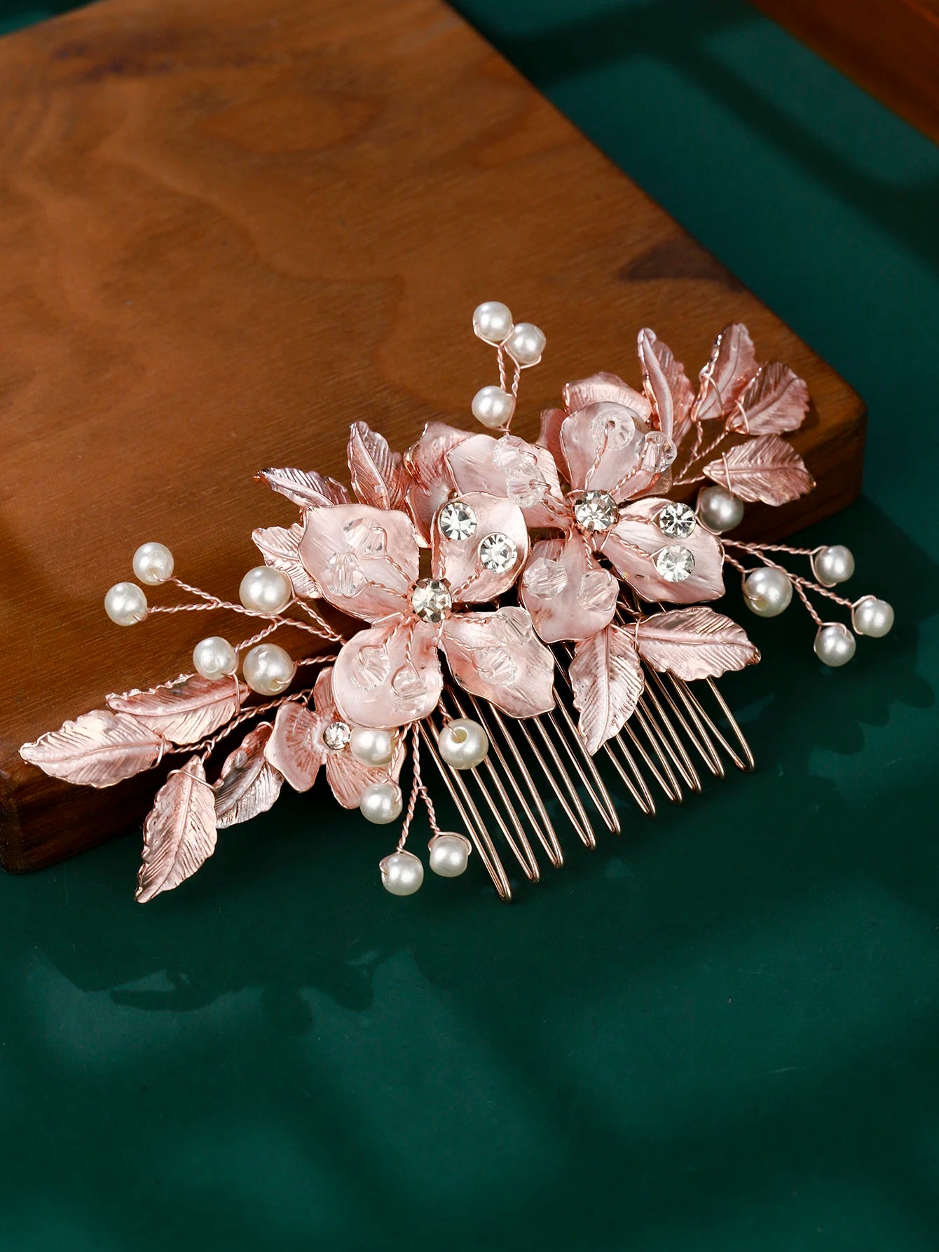Handmade Bridal Pearl Rhinestone Hairpin