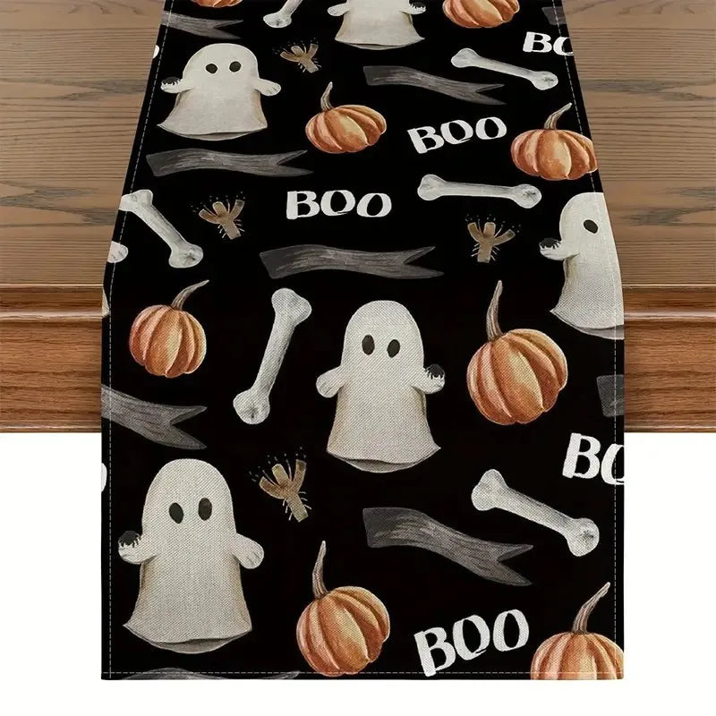 Linen Halloween Table Runner- Multiple Designs