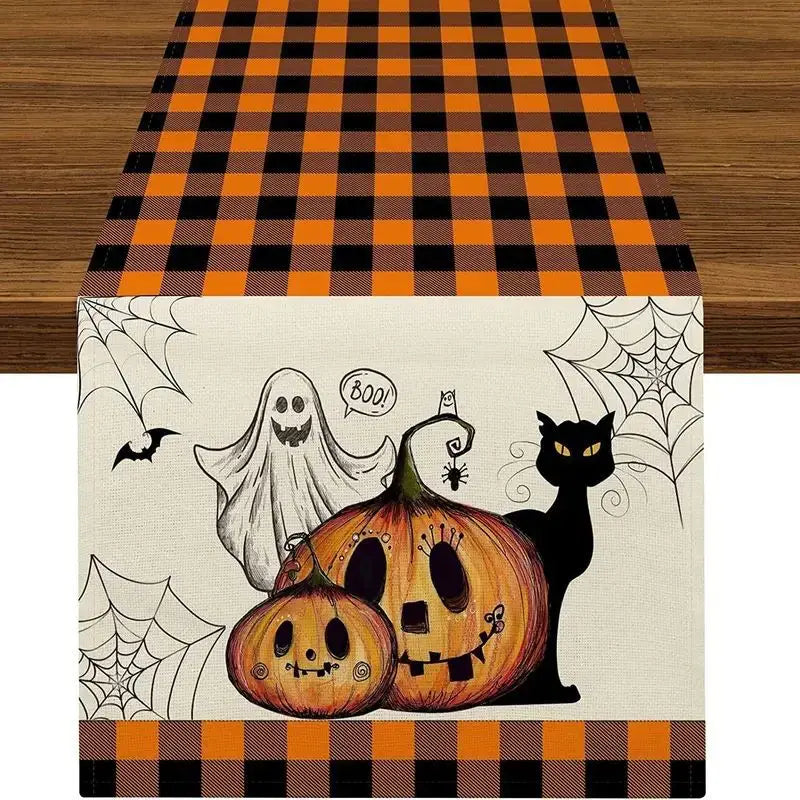 Linen Halloween Table Runner- Multiple Designs