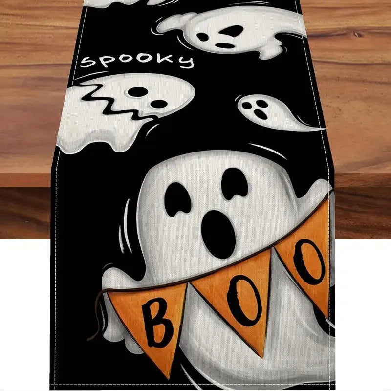 Linen Halloween Table Runner- Multiple Designs