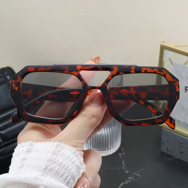 Vintage Double Bridges Square Sunglasses