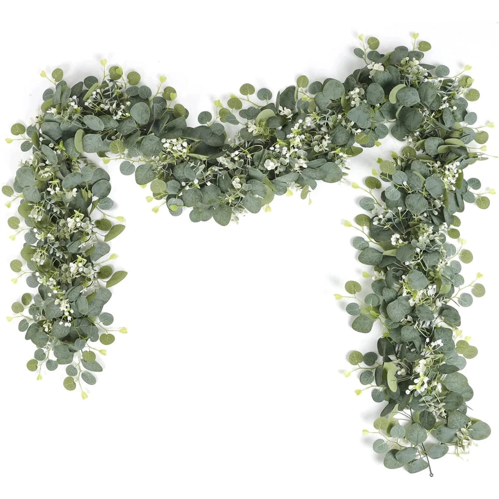 Artificial Eucalyptus Garland Green Faux Greenery