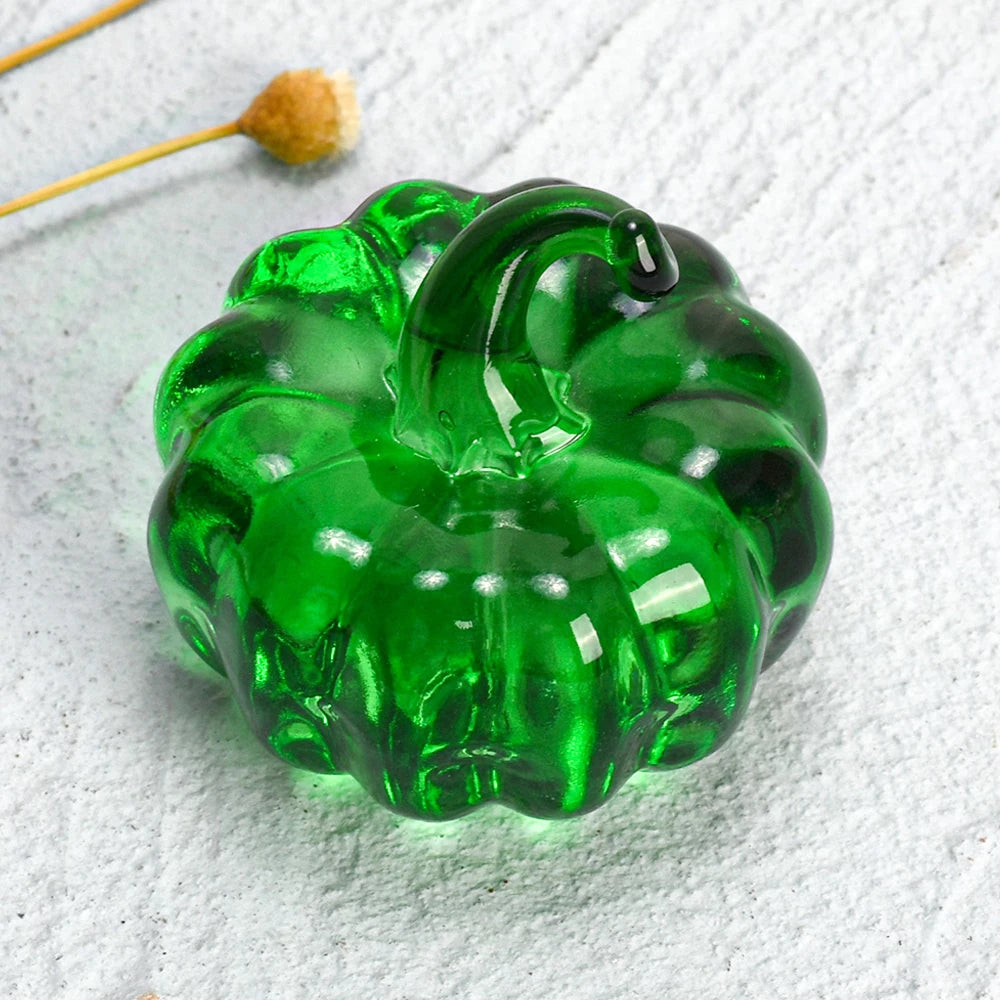Collectible Green Crystal Pumpkin Figurine
