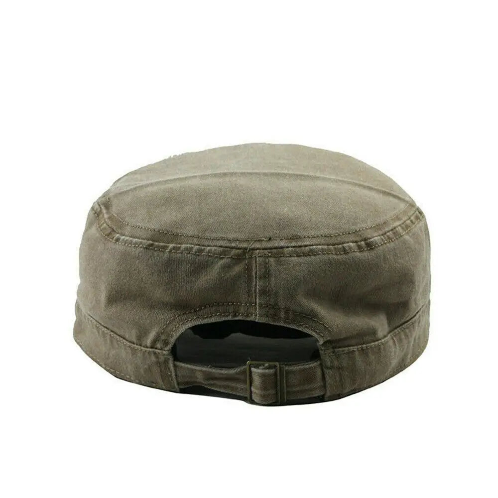 Men Women Hat Cadet Combat Fishing Baseball Cap Anti-UV Flat Top Hat Outdoor Unisex Sun Hat ﻿