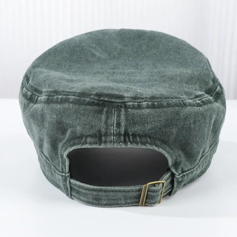 Men Women Hat Cadet Combat Fishing Baseball Cap Anti-UV Flat Top Hat Outdoor Unisex Sun Hat ﻿